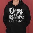 Funny Book Lovers Reading Lovers Dogs Books And Dogs Women Hoodie