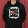 Funny Football Mom Retro Lightning Bolt Leopard Game Day Women Hoodie Graphic Print Hooded Sweatshirt