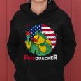 Funny Fourth Of July Usa Patriotic Firecracker Rubber Duck Funny Gift Women Hoodie
