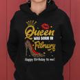 Funny Queen Was Born In February Happy Birthday To Me Leopard Shoe Gift Women Hoodie