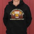 Funny Vintage Retro Bourbon Goes In Wisdom Comes Out Women Hoodie