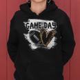 Game Day Football Player Mom Leopard Cheetah Football Fan Women Hoodie Graphic Print Hooded Sweatshirt