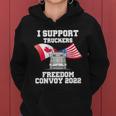 I Support Truckers Freedom Convoy 2022 Usa Canada Flags Women Hoodie