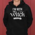 Im With The Witch Funny Halloween Couple Costume Women Hoodie