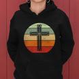 Jesus Retro Cross Christ God Faith Religious Funny Christian Women Hoodie