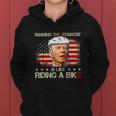 Joe Biden Falling Off Bike Running The Country Is Like Riding A Bike V2 Women Hoodie