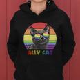 Lgbtq Ally Cat Rainbow Gay Pride Flag Lgbt Funny Gift V2 Women Hoodie