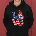 Love Gnome American Flag Funny 4Th Of July Women Hoodie