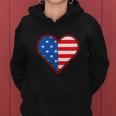 Patriotic American Flag Heart For 4Th Of July Girl Women Hoodie