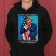 Patriotic Trump Hugging Flag Pro Trump Republican Gifts Women Hoodie