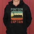 Pontoon Captain Retro Vintage Funny Boat Lake Outfit Women Hoodie