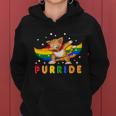 Pride Month Dabbing Purride Cat Gay Pride Lgbt Women Hoodie