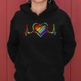 Rainbow Heartbeat Lgbt Gay Pride Great Gift Women Hoodie