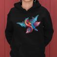 Red And Blue Flying Dragons Women Hoodie