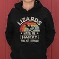 Retro Lizards Make Me Happy You Not So Much Lizard Lover Cool Gift Women Hoodie