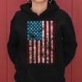 Retro Style 4Th July Usa Patriotic Distressed America Flag Cool Gift Women Hoodie