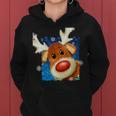 Rudolph Red Nose - Reindeer Closeup Christmas Tshirt Women Hoodie