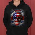 Skull Headphone Usa Flag 4Th Of July Women Hoodie