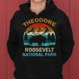 Theodore Roosevelt National Park North Dakota Buffalo Retro Women Hoodie