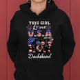 This Girl Loves Usa And Her Dog 4Th Of July Dachshund Dog Women Hoodie