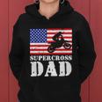 Usa American Distressed Flag Supercross Dad Men For Him Gift Women Hoodie