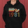 Vintage 1981 Retro Birthday Gift Graphic Design Printed Casual Daily Basic Women Hoodie