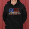 Vintage Proud Air Force Mom American Flag Veteran Gift Women Hoodie