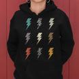 Vintage Thunder Leopard Zebra Animal Print Lightning Bolt Women Hoodie Graphic Print Hooded Sweatshirt