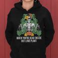 When You Are Dead But Inside Gardener Skeleton Funny Women Hoodie Graphic Print Hooded Sweatshirt