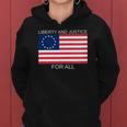 Womens Liberty And Justice For All Betsy Ross Flag American Pride Women Hoodie