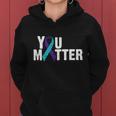 You Matter Purple Teal Ribbon Suicide Prevention Awareness Tshirt Women Hoodie
