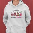 Christmas Just A Girl Who Loves Christmas Holiday Gifts Women Hoodie Graphic Print Hooded Sweatshirt