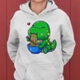 Cute Baby Dino Trex Eating Ramen Noodles Women Hoodie