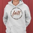 Fall Circle Pumpkin Leaves Hayrides Sweaters Women Hoodie Graphic Print Hooded Sweatshirt