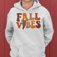 Fall Vibe Vintage Groovy Fall Season Retro Leopard Women Hoodie Graphic Print Hooded Sweatshirt