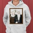 Funny American Gothic Cat Parody Ameowican Gothic Graphic Women Hoodie
