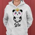 Kids 6 Year Old Gifts Cute Panda Birthday Girl 6Th Birthday Funny Women Hoodie Graphic Print Hooded Sweatshirt
