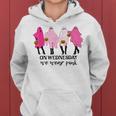 On Wednesday We Wear Pink Ghost Halloween Breast Cancer Women Hoodie Graphic Print Hooded Sweatshirt