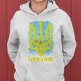 Painted Distressed Pattern Ukraine Coat Of Arms Flag Women Hoodie