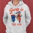 Party In The Usa Hot Dog Kids Funny Fourth Of July Women Hoodie