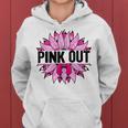 Pink Out Breast Cancer Awareness Sunflower Pink Women Hoodie Graphic Print Hooded Sweatshirt