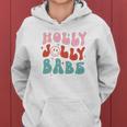 Retro Christmas Holly Jolly Babe V2 Women Hoodie Graphic Print Hooded Sweatshirt