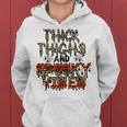 Retro Leopard Thick Thighs And Spooky Vibes Funny Halloween Women Hoodie