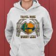 Skeleton And Plants Travel More Worry Less Design Women Hoodie Graphic Print Hooded Sweatshirt
