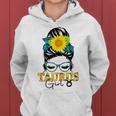 Taurus Girl Birthday Messy Bun Hair Sunflower Women Hoodie