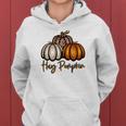 Three Pumpkins Hay Pumpkin Fall Women Hoodie Graphic Print Hooded Sweatshirt