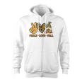 Peace Love Fall Funny Gnome Autumn Lover Pumpkins Halloween V2 Zip Up Hoodie
