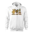 Peace Love Fall Funny Gnome Autumn Lover Pumpkins Halloween Zip Up Hoodie