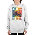 Kids Monster Truck 2 Year Old Boy Monster Truck 2Nd Birthday Boy Youth Hoodie