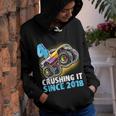 4 Crushing It Since 2018 Monster Truck 4Th Birthday Boys Youth Hoodie